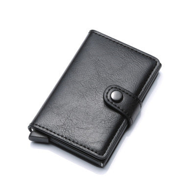 Vintage Leather Pop-Up Card Wallet