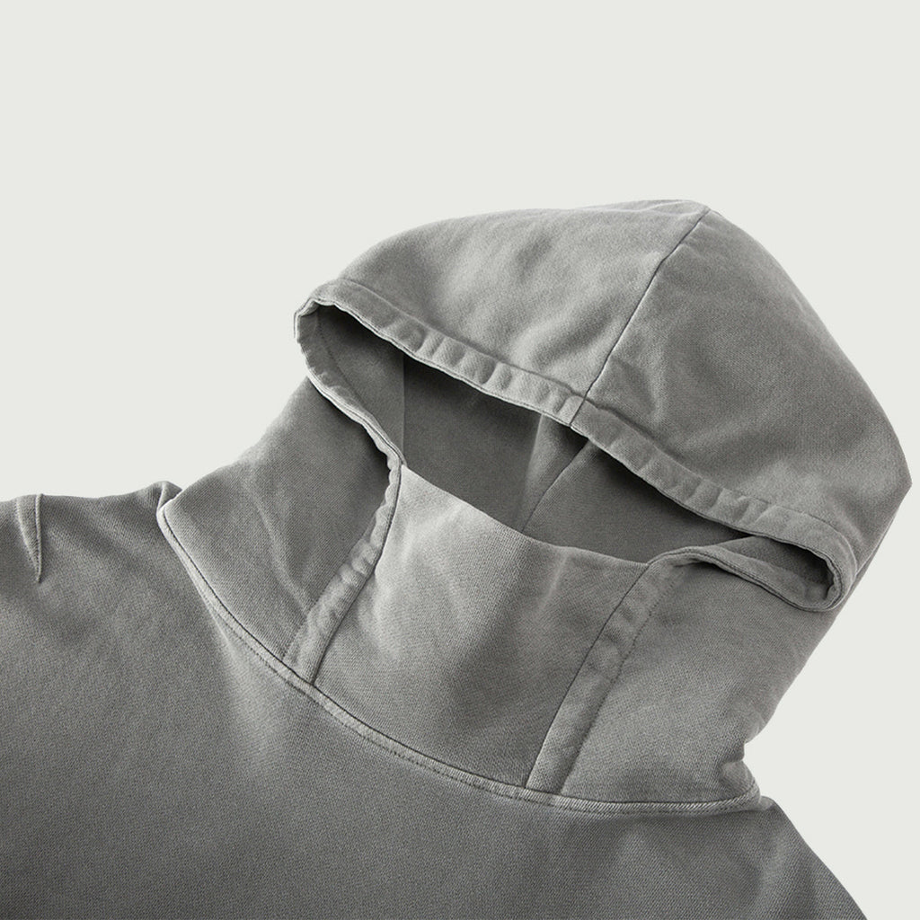 Men's Washed Slit Hem Turtleneck Hoodie