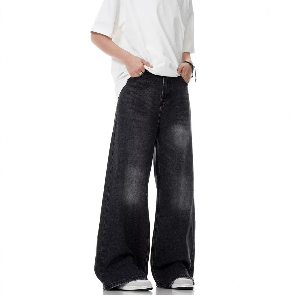Black Wash Wide Leg Jeans