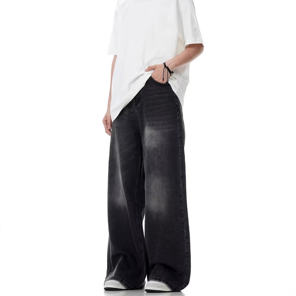 Black Wash Wide Leg Jeans