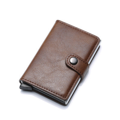Vintage Leather Pop-Up Card Wallet