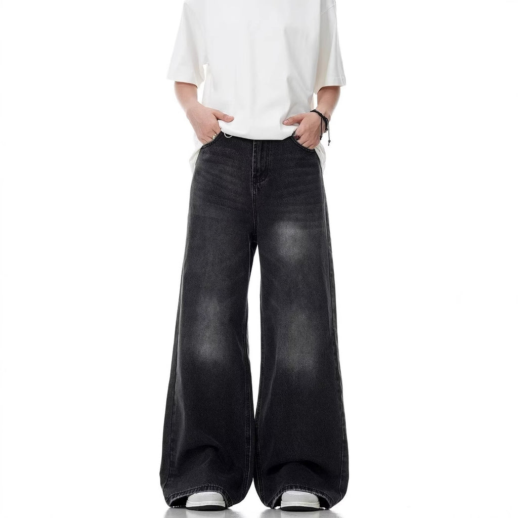 Black Wash Wide Leg Jeans