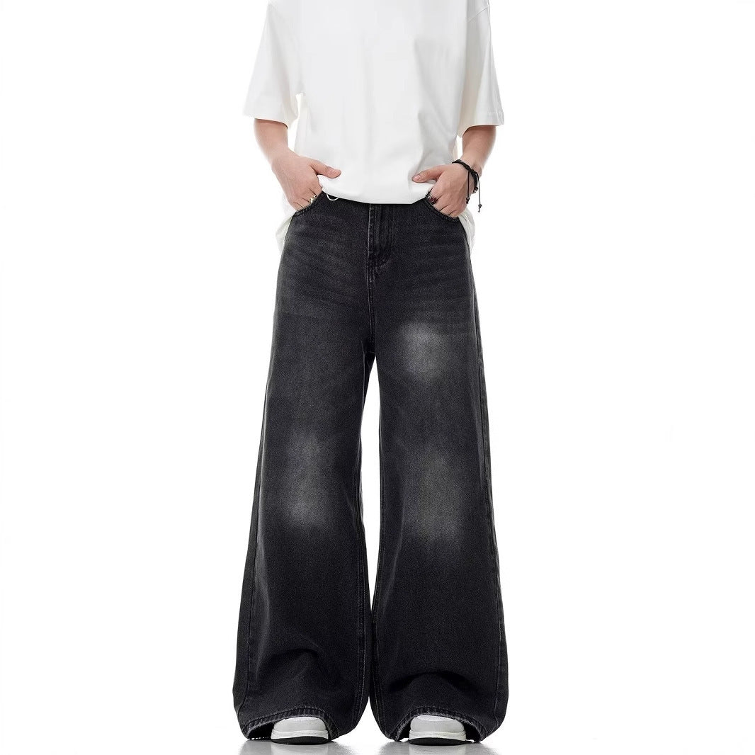 Black Wash Wide Leg Jeans
