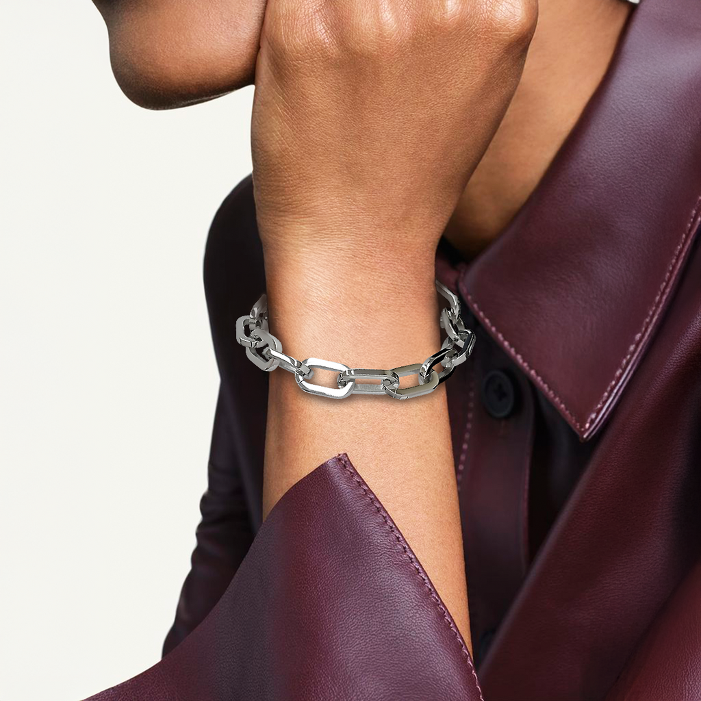 BG200W B.Tiff High Polish Paperclip Bracelet