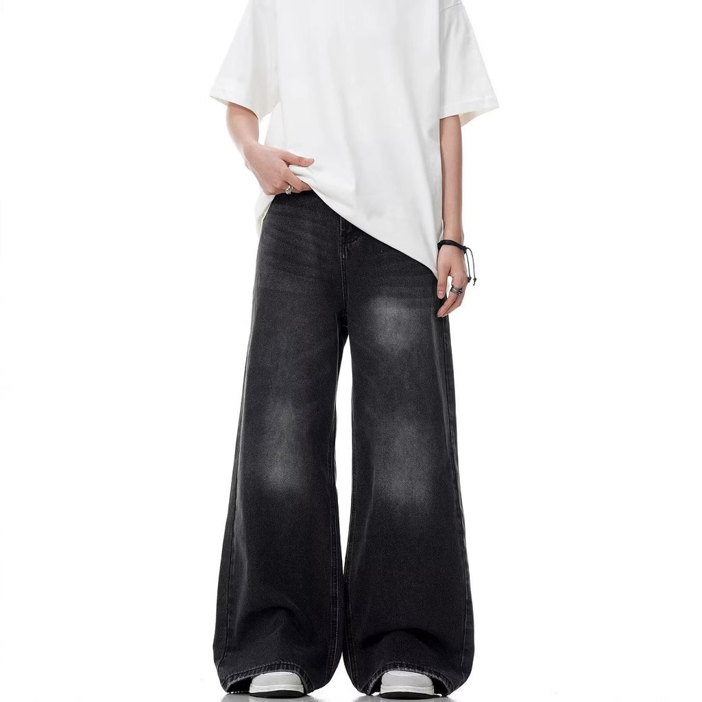 Black Wash Wide Leg Jeans