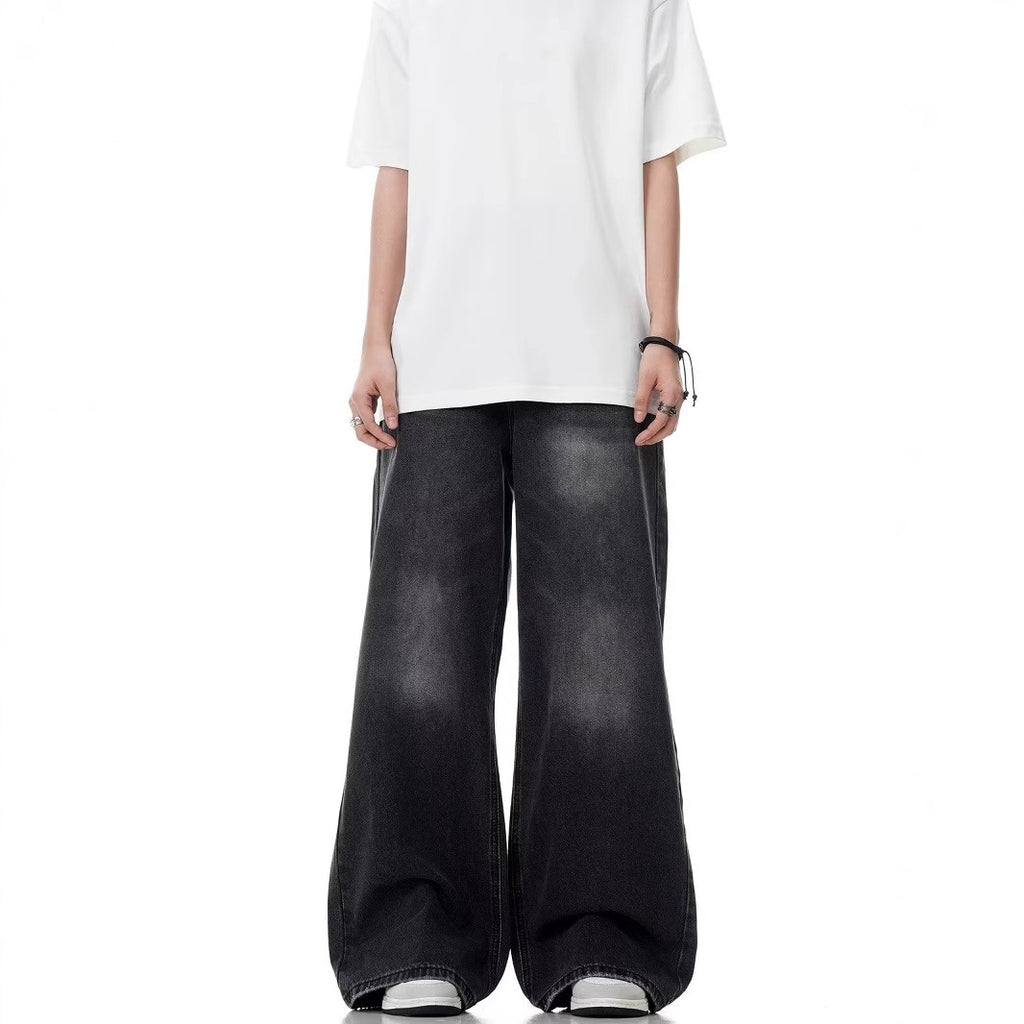 Black Wash Wide Leg Jeans