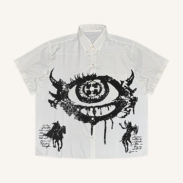 Short Sleeve Eye Button Up